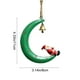thumbnail image 3 of Christmas Tree Ornament Crescent Hanging Decoration With Santa Or Deer Cute Holiday Decor For Xmas Tree 3 Unique Styles Available, 3 of 6