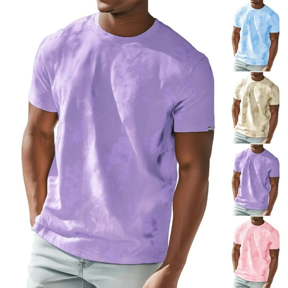 Ashirexll Mens T-shirts, Big and Tall Shirts for Men, Fashion Printed Casual and Sports T-shirt Short Sleeve Round Neck Blouses Shirts for Daily and Fitness