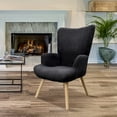 thumbnail image 1 of Sillón Moderno Negro Tapizado Tela-patas Madera Caucho, 1 of 6