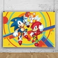 thumbnail image 4 of Fondo fotográfico con sombra de Sonic The Hedgehog, suministros para fiestas de cumpleaños, baby shower, pancarta decorativa, 4 of 5
