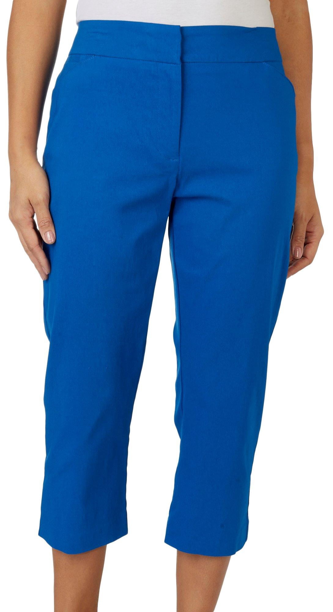 ATTYRE Womens 22 in. Solid Pocket Bengaline Capris 8 Royal blue -  Walmart.com