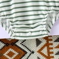 thumbnail image 4 of WERYOUNG Girls Boys Bodysuits Summer Unisex Comfort Striped Printed Turndown Collar Long Sleeve Bodysuits Baby Sweet Daily Wear Onesie,Green,0-3 Months, 4 of 6