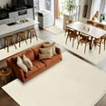 thumbnail image 5 of Cream 2.7x5 Area Rugs, Farmhouse Solid Beige Color Modern Art Non-Skid Rubber Backing Large Rectangle Rugs - Living Room Bedroom Home Office, Indoor Floor Mat Carpets Washable Rug, 5 of 9