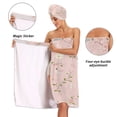 thumbnail image 4 of 3-Piece Bathroom Towel Set with Bath Towel, Quick-Dry Hair Cap and Hair Turban for Bath Yoga Beach Cute Floral Pastel, 4 of 6