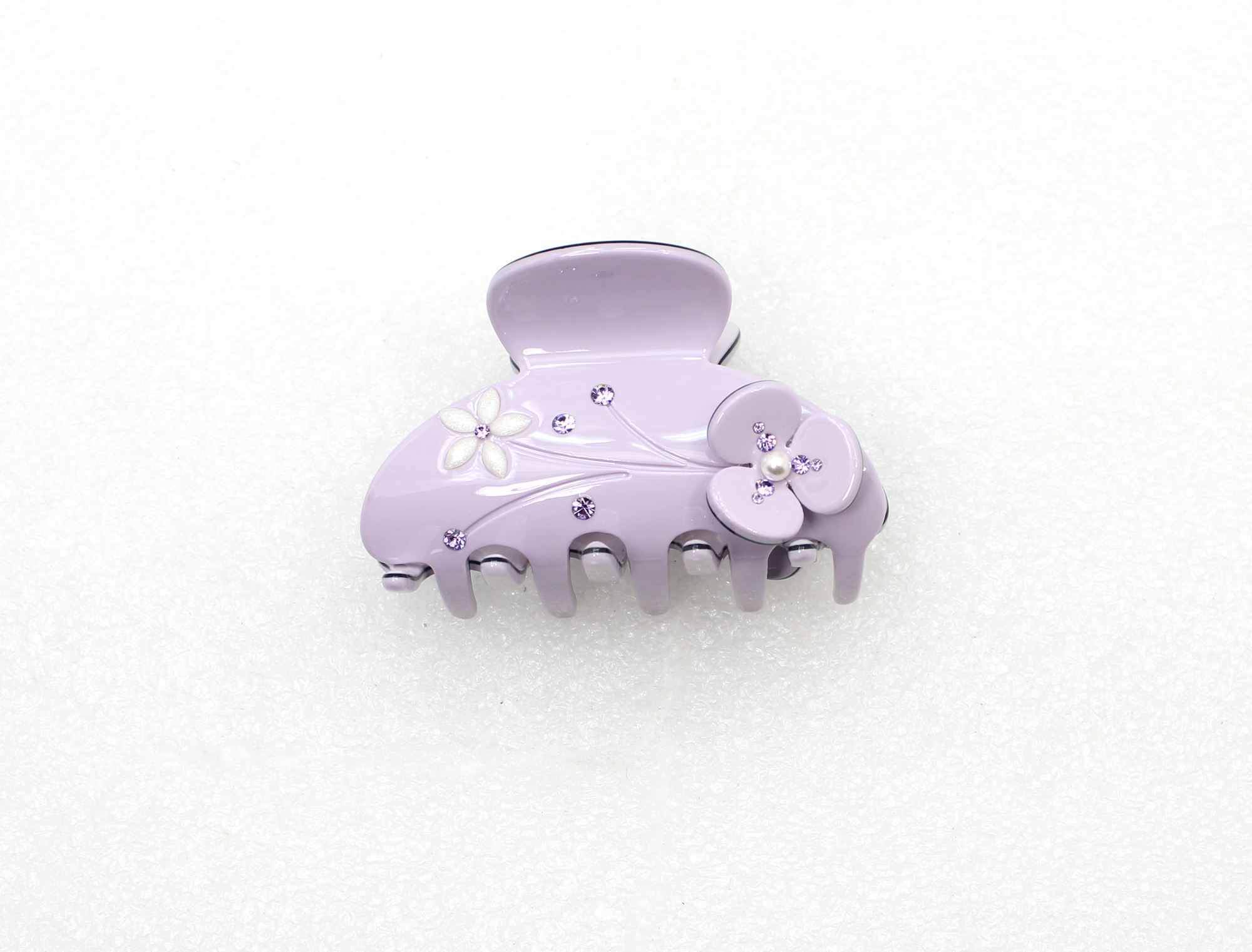 Faship Lavender Cellulose Acetate Floral Art Deco Hair Claw Clips