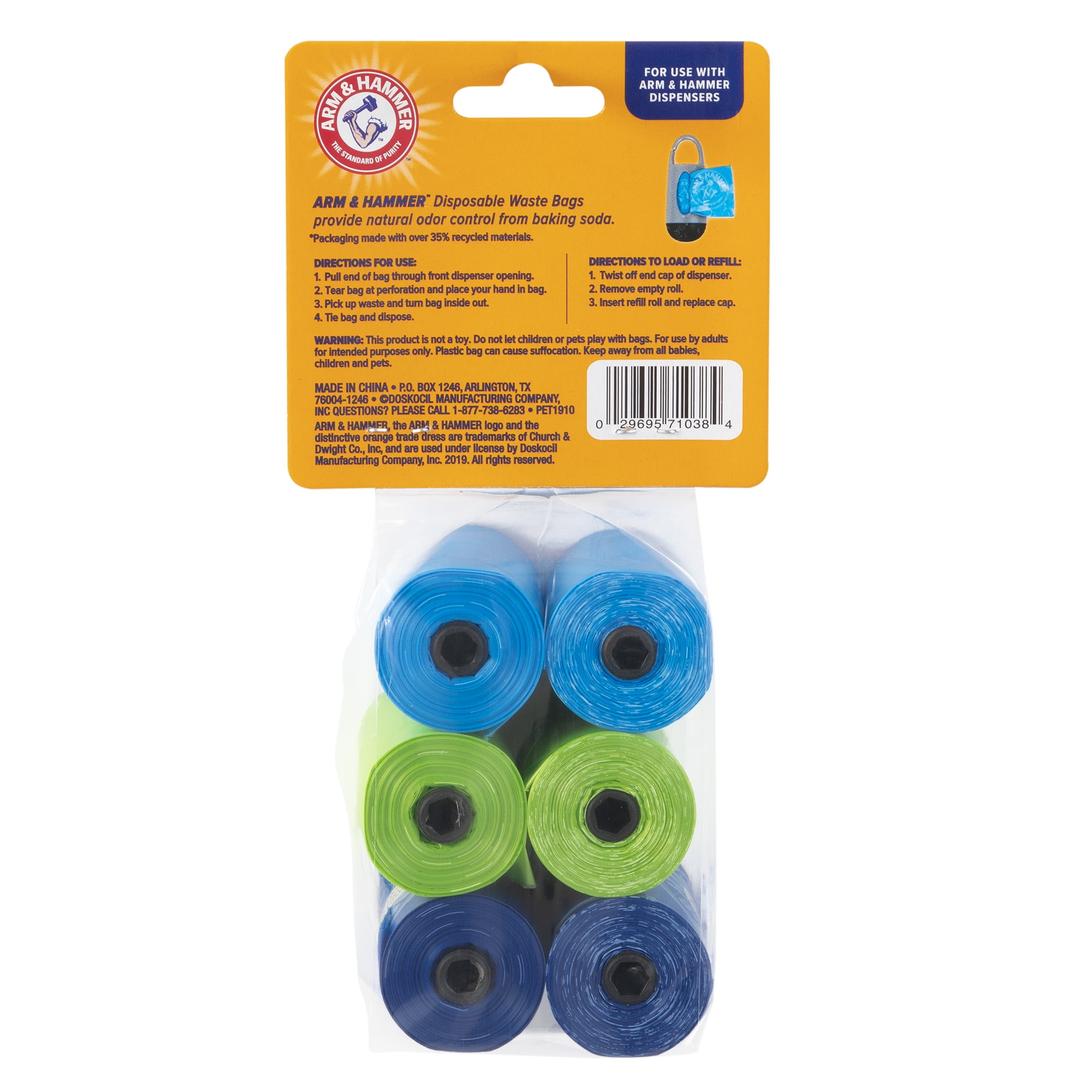 Arm Hammer Disposable Waste Bag Refills Assorted Colors Blue Silver Black 90 Count Walmart