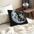 thumbnail image 6 of DouZhe Velvet Decorative Throw Pillow Covers Set of 2, Soft Square Cushion Cover with Invisible Zipper Swing Moon Astronaut Skull Printing, 20"x20", 6 of 7
