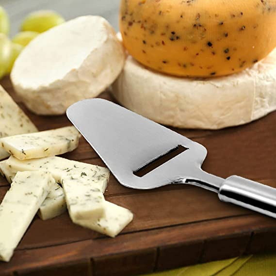 Gianna Stainless Steel Sturdy Wire Cheese Cutter with Adjustable Thickness  with 3.5 Inch Wide Cheese Cube - Handy Kitchen Tool 