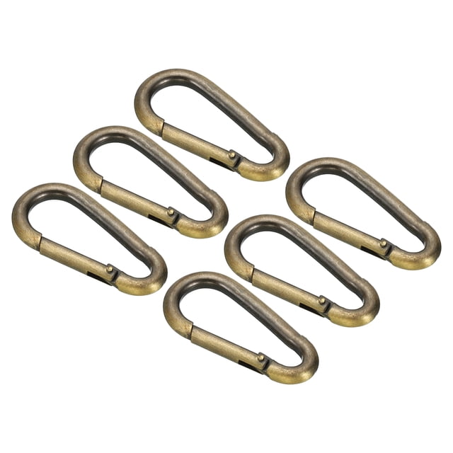 Unique Bargains 4mm Spring Snap Hook Clips Chain Quick Links Connector Ring Lock 44 Lbs Bronze 6 Pack