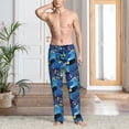 thumbnail image 5 of Uemuo Hawaiian Style Pattern Men's Wide Leg Palazzo Lounge Pants with Pockets Light Weight Loose Comfy Casual Pajama Pants-X-Large, 5 of 9