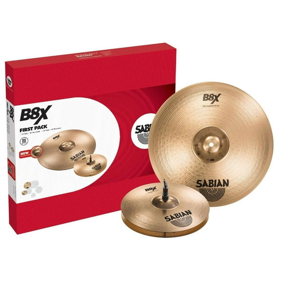 Sabian B8X Cymbal First Pack with 13" B8X Hi-Hats & 16" B8X Thin Crash