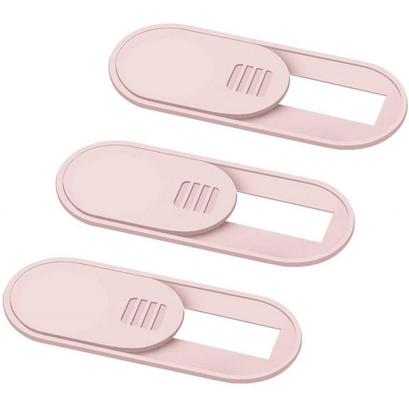 Laptop Camera Cover Slide, 0.028 Inch Ultra Thin Laptop Camera Cover Blocker, Laptop Accessories for iPhone MacBook Laptop, Desktop, PC, Tablet, Protect Your Visual Privacy Security (Pink-3 Pack)