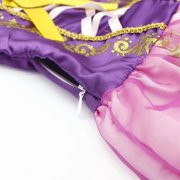 Jurebecia Girls Princess Costume, Floral Puffy Dress for Halloween Cosplay, Kids Birthday Party Dress with Accessories 6(4-5Years)
