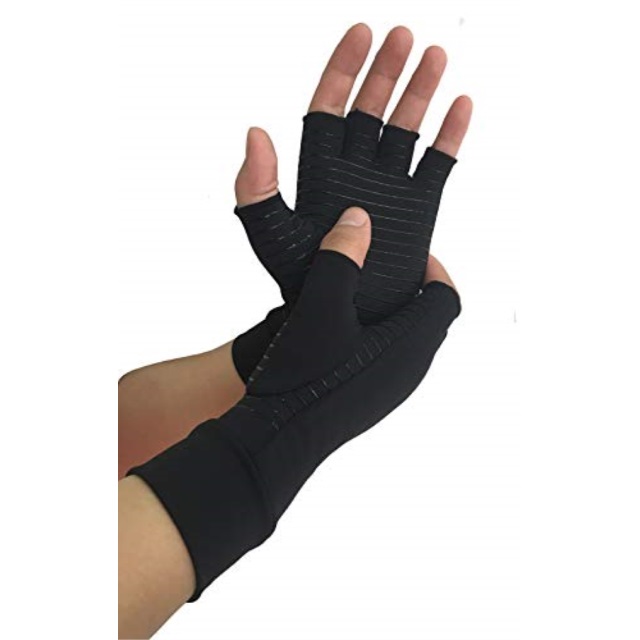copper arthritis gloves, fingerless compression hand gloves for men and
