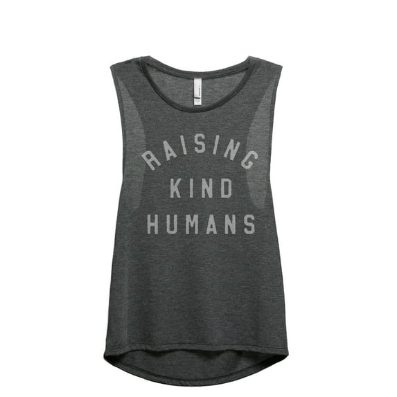 Raising Kind Humans Women's Fashion Sleeveless Muscle Workout Yoga Tank Top Charcoal Grey Small