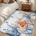 thumbnail image 5 of Ocean Starfish Washable Area Rugs 3'x5', Summer Watercolor Eucalyptus Leaves Shell Low Pile Throw Living Room Rug Non-Slip Sturdy Edge Binding Carpet for Indoor Entryway Bedside Kitchen, 5 of 9