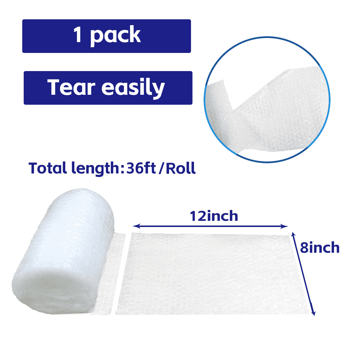 Bubble Cushioning Wrap Roll 8in x 36ft 1roll Bubble Cushion Packing Wrap for Moving & Shipping Heavy Duty Protection for Mailing & Packaging Boxes