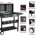 thumbnail image 3 of Bestfire Double Fuel Propane Gas Charcoal Grill Combo Black Dual Lids, 2 Side Shelves for Outdoor and Backyard Cooking, 3 of 7