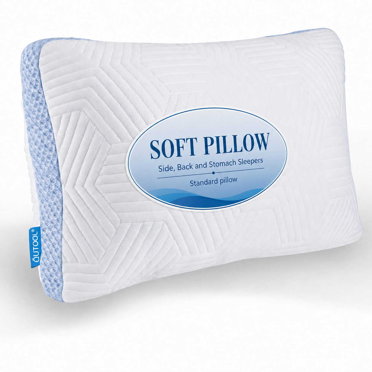 Soft Bed Pillow, Shredded Memory Foam Pillow, Comfortable Sleeping Pillow, Standard Size, Affordable Everyday Use