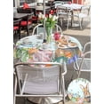 thumbnail image 4 of Easter Bunny Outdoor Tablecloth - 54 Inch Round Dining Table Cover, Colorful Easter Eggs Eucalyptus Teal Ombre Waterproof Outdoor Table Cloth with Umbrella Hole & Zipper for Picnic/Patio/Party, 4 of 7