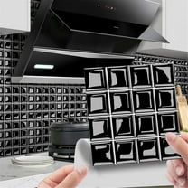 10 Pack Self-Adhesive Glass Mirror Mosaic Tiles Small Square Mirror Tiles Sticker for DIY Craft Decoration, Disco Ball Black