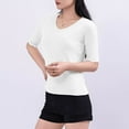thumbnail image 5 of Mittory Womens Summer Tops V Neck Short Sleeve Loose Basic Tee Shirts Casual Comfy Vacation Clothes, 5 of 5