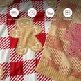 thumbnail image 4 of Gingerbread Man Throw Blanket Red White Plaid Checkered Blanket 50x60 inches, Ultra Soft Cozy Throw Blanket for Couch, Sofa and Bed for Christmas, 4 of 6