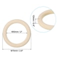 thumbnail image 2 of Unique Bargains 70mm Wooden Rings for Crafts, 30 Pack Natural Wood Rings Unfinished Wood Loop Circle, 2 of 8