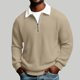 thumbnail image 2 of RKSTN Long Sleeve Polos Shirts for Men Oversized Quarter Zip Turndown Collar Waffle Weave T Shirts Mens Casual Solid Half Zip Lapel Regular Fits Loose Comfy Big and Tall Gym Golf Shirt Pullover Top, 2 of 10