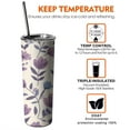 thumbnail image 6 of 20oz Pioneer Flower Skinny Tumblers Stainless Steel Tumbler with Lid and Straw,Vacuum Insulated Double Wall Travel Tumbler Cups with Cleaning Brush for Coffee,Tea, 6 of 6