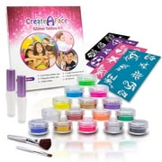 Glitter Tattoo Kit - Amazing Gift for Girls 8 to 11 Years Old (15 X-Large Color Jars) Hypoallergenic, Waterproof and Easy to Apply