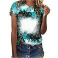 thumbnail image 2 of Taylonsss Women's Casual Retro Style Casual Printed Short Sleeve Blouse V-Sleeve Blouse/Shirt, 2 of 4