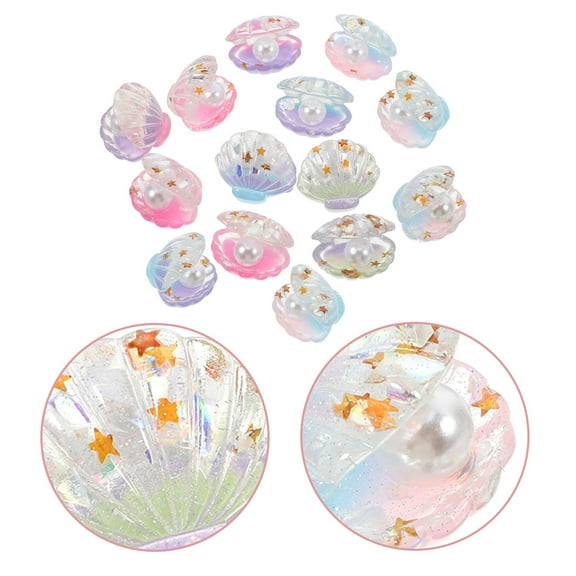 YOSADIER 16Pcs Pearlescent Shells Seashells for Crafting Resin Assorted Color