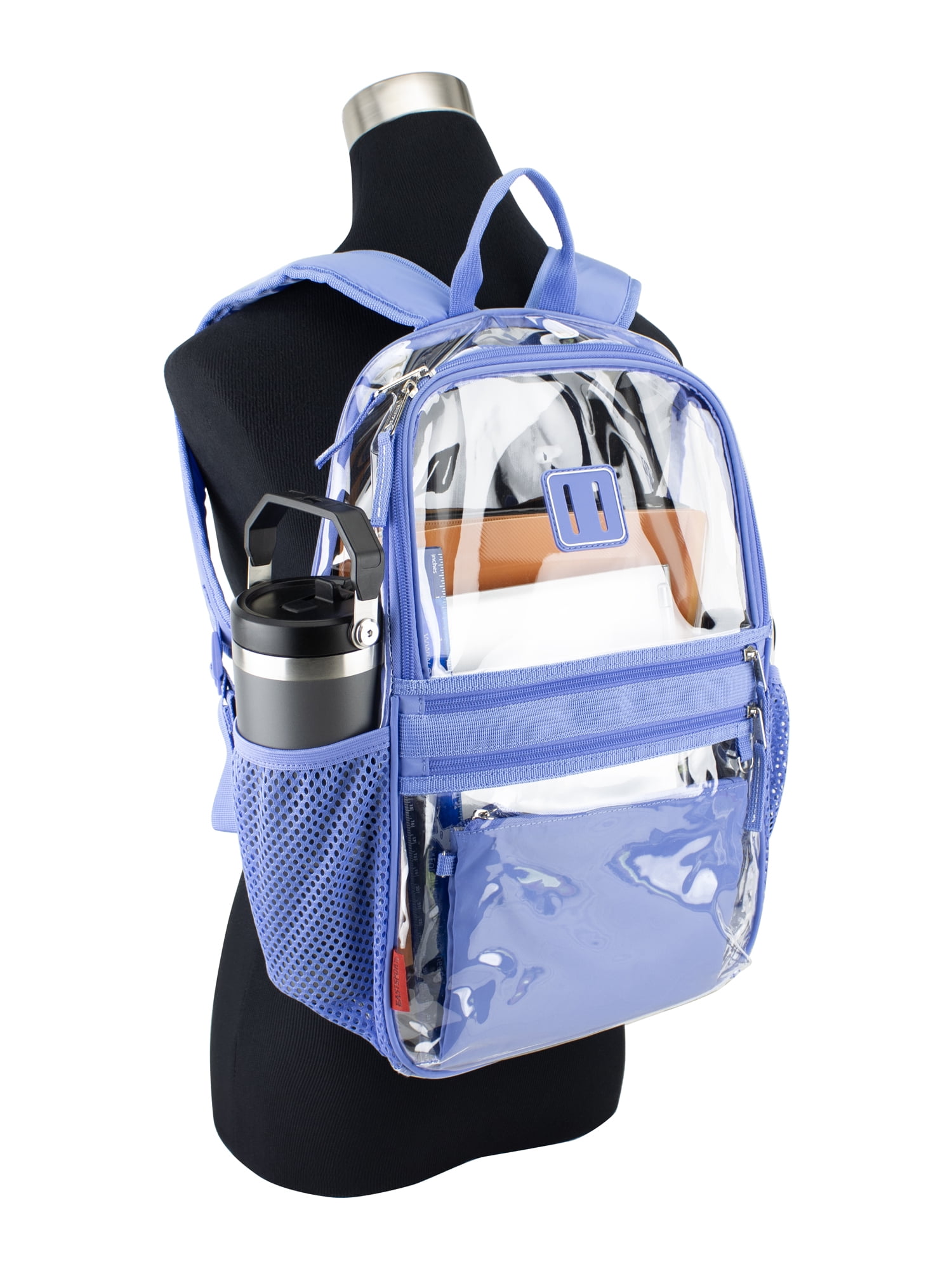 Eastsport Clara Clear Backpack Bundle w/ Zipper Pouch, Persian Jewel