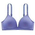 thumbnail image 2 of HNMKIU Womens Fashionable Solid Light V Gathered Without Steel Ring Underwear Bra, 2 of 3