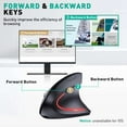 thumbnail image 2 of Ratón Vertical Inalámbrico, Ratón Silencioso para Juegos de hasta 2400 Ppp con 4 Niveles de Ppp Ajustables, Ratón Ptico Modo Daul de 2,4ghz/bluetooth para Laptop, Escritorio, PC, MacBook, 2 of 9