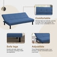 thumbnail image 4 of Aukfa Studio Futon Convertible Sofa Bed, Tufted Back, Linen, Blue, 4 of 7