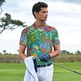 thumbnail image 3 of Rateoe Turtles Pattern Men's Short Sleeve Polo Shirts, Golf Polo Shirts Short Sleeve Performance Moisture Wicking Dry-4X-Large, 3 of 6