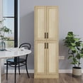 thumbnail image 3 of BOCVKENN Storage Cabinet - Kitchen Pantry Cabinet, Tall Pantry Storage Cabinet Freestanding with 4 Rattan Doors and Adjustable Shelves, Cupboard Cabinet for Dining Living Room, Laundry, Bathroom, 3 of 10
