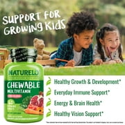 Naturelo فيتامين للمضغ للأطفال والاندفاع. الفيتامينات المتعددة مع مزيج الفاكهة العضوية كامل الطعام - 60 قرص للأطفال