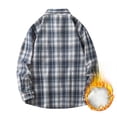thumbnail image 4 of RongHuan Big and Tall Plaid Shirt Mens Fleece Lapel Warm Jacket Loose Fit Long Sleeve Flannel Shirts Casual Button Down Overshirt, 4 of 4