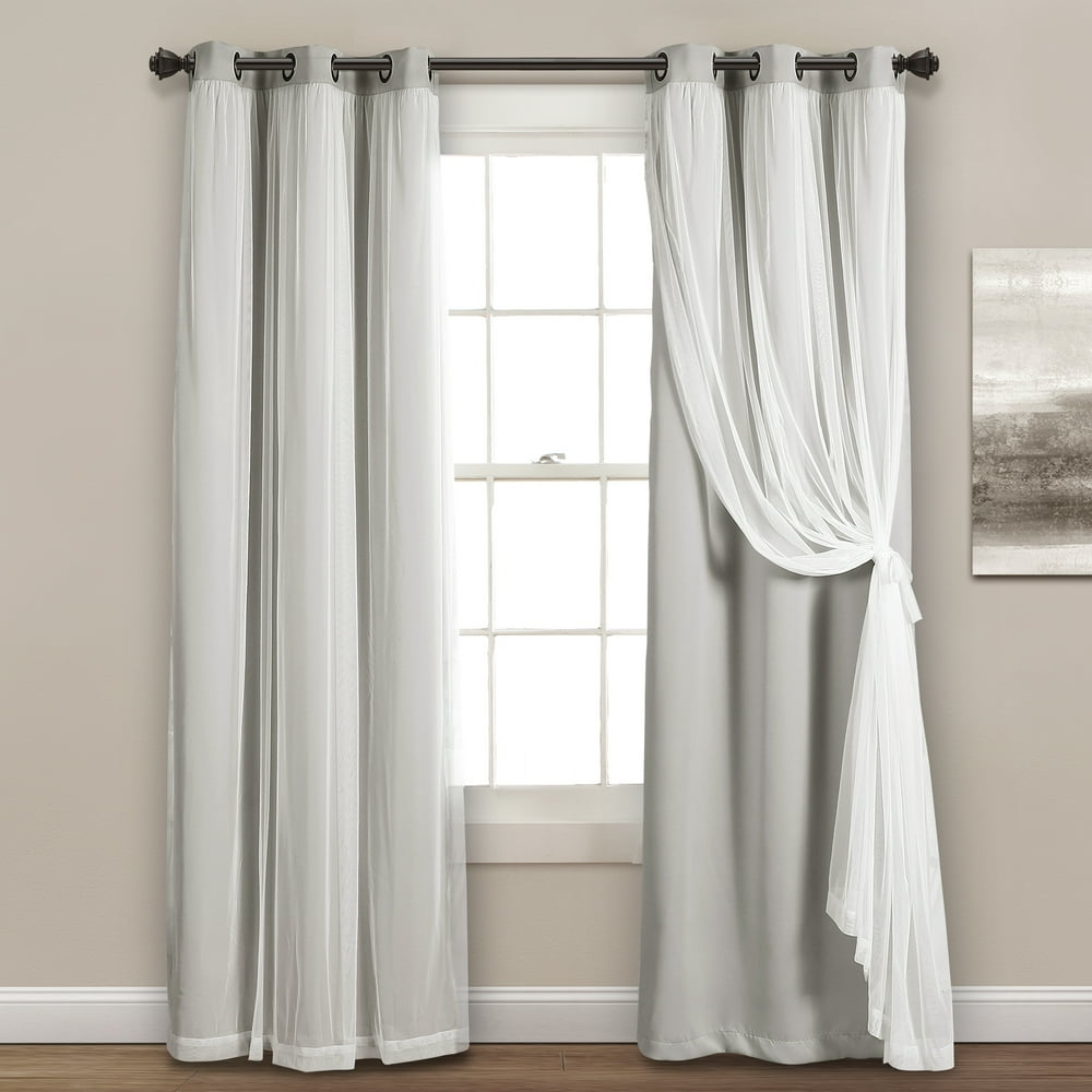 Lush Decor Grommet Sheer Window Curtain Panels With Insulated Blackout