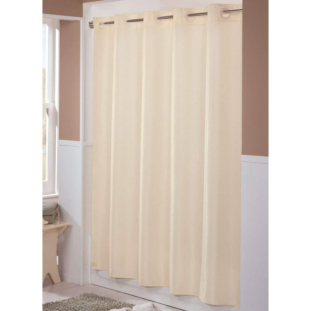 Hookless HBH44ENG05 Englewood Shower Curtain 71 x 74 Beige Durable