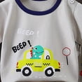 thumbnail image 4 of Toddler Boy Summer Outfit for 18-24 Months Toddler Boy Girls Clothes Summer Short Sleeve Truck Print T-Shirt Tops Solid Color Elastic Shorts Set 2Pcs Cartoon Print 2PCS Set,A58-Grey, 4 of 4