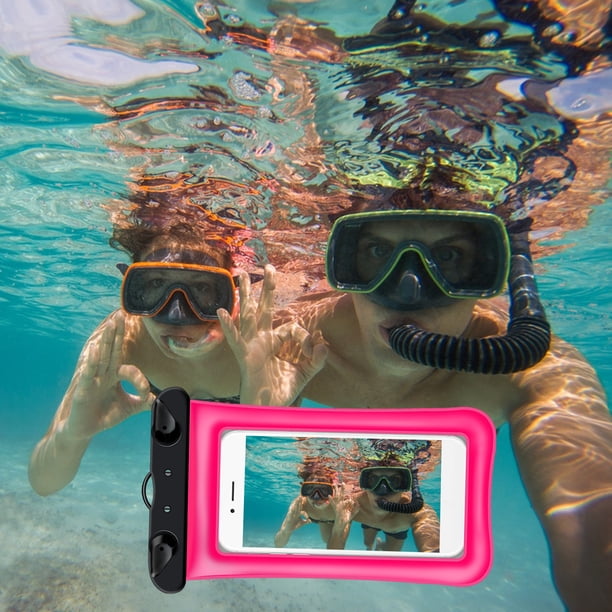 Funda para teléfono móvil con pantalla táctil, ideal para buceo, natación, 30 metros de resistencia IPX8, compatible con teléfonos de menos de 7 pulgadas. 2 fundas impermeables.