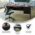 thumbnail image 6 of Flash Furniture Commercial Grade 30x70 Right Side Single Pedestal Desk with 3 Locking Drawers, Walnut Top and Black Frame, 6 of 14
