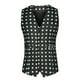 thumbnail image 5 of Chaleco sin mangas de ajuste slim para hombres, patrón de lunares, color negro, talla XL, 5 of 5