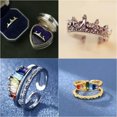 thumbnail image 3 of EOEMY 925 Silver Crown Cubic Zirconia Ring Women Wedding Rings Jewelry Gifts Size 6-10-#2-7, 3 of 7