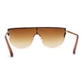 thumbnail image 2 of Womens Rhinestone Trim Flat Top Exposed Lens Metal Sunglasses Gold Brown, 2 of 4