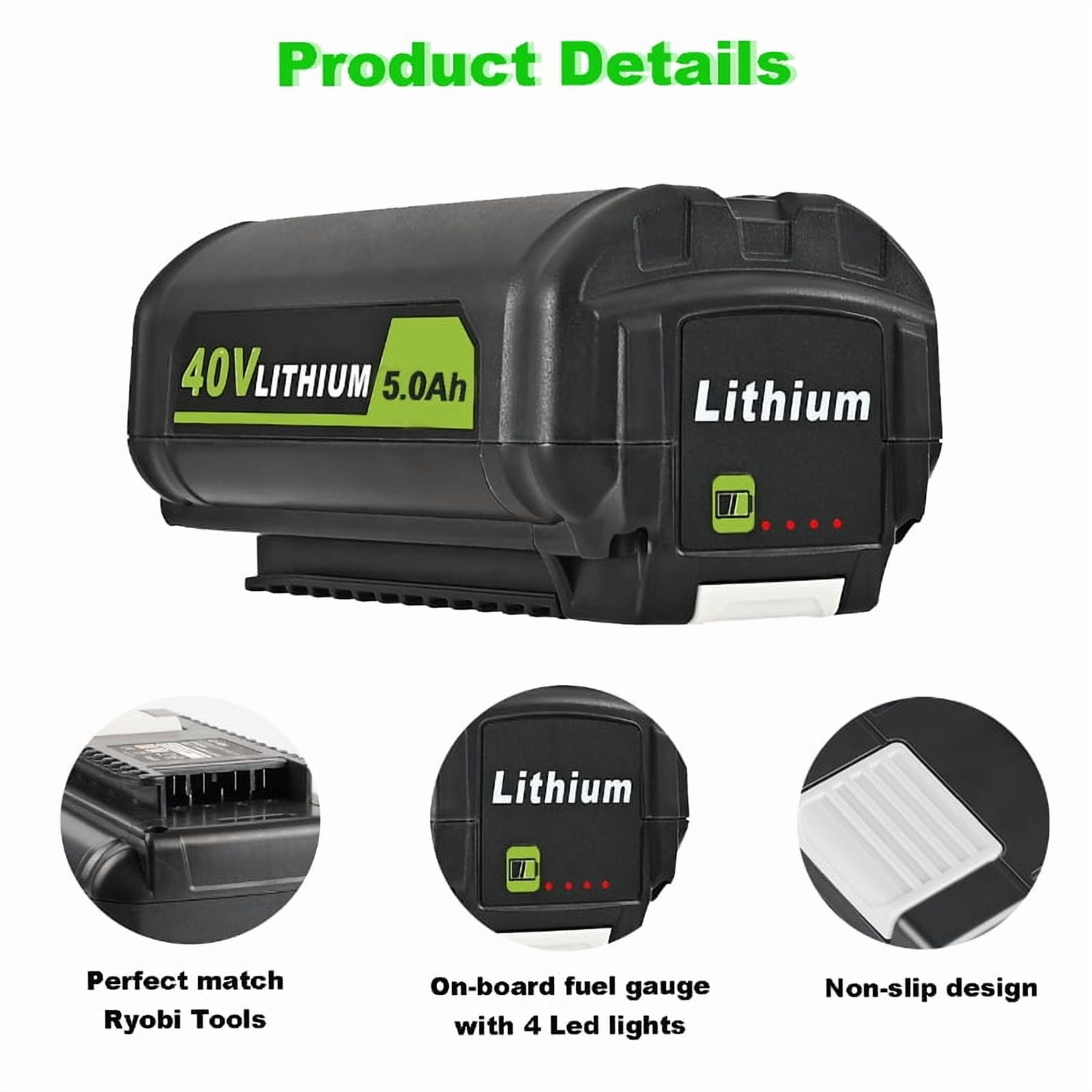 5.0Ah Replacement for Ryobi 40V Battery